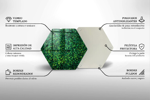 Tabla de cortar de vidrio Planta con hojas pequeñas