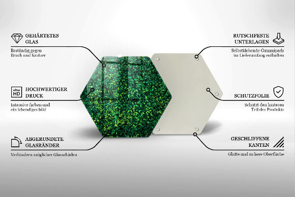 Tabla de cortar de vidrio Planta con hojas pequeñas