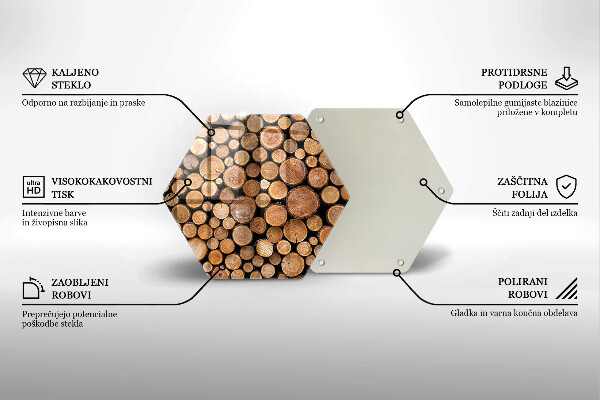 Tabla de cortar de vidrio Troncos de árboles