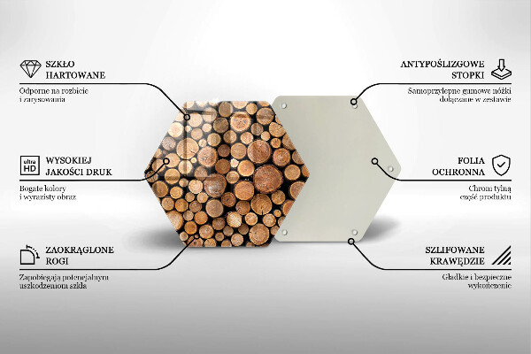 Tabla de cortar de vidrio Troncos de árboles