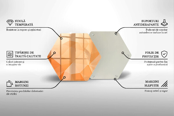 Tabla de cortar de vidrio Fondo geométrico