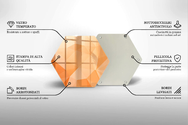 Tabla de cortar de vidrio Fondo geométrico