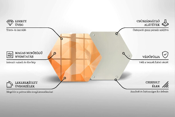 Tabla de cortar de vidrio Fondo geométrico