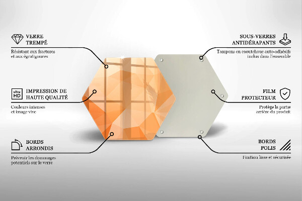 Tabla de cortar de vidrio Fondo geométrico