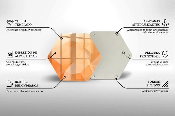 Tabla de cortar de vidrio Fondo geométrico