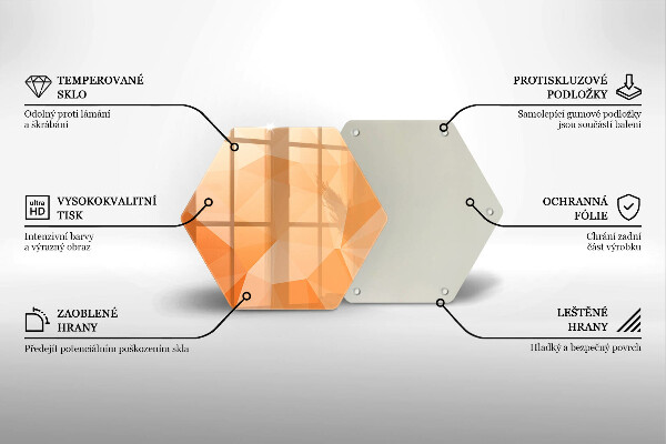 Tabla de cortar de vidrio Fondo geométrico