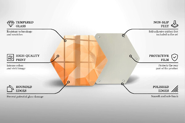 Tabla de cortar de vidrio Fondo geométrico