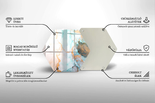 Tabla de cortar de vidrio Abstracción de mármol