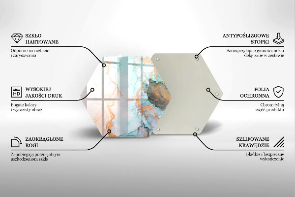 Tabla de cortar de vidrio Abstracción de mármol