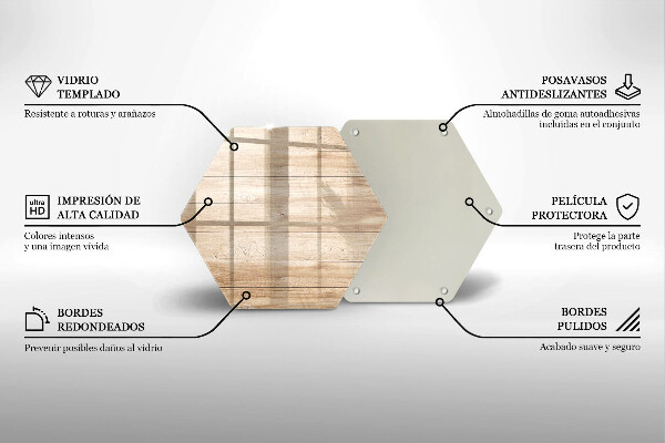 Tabla de cortar de vidrio Tablones de madera
