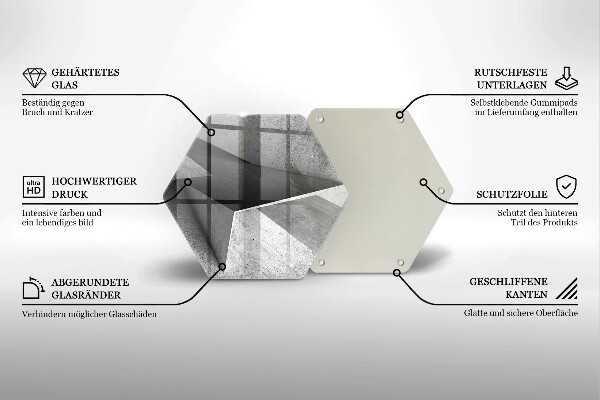 Tabla de cortar de vidrio Abstracción concreta