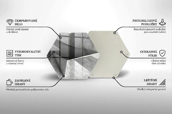 Tabla de cortar de vidrio Abstracción concreta