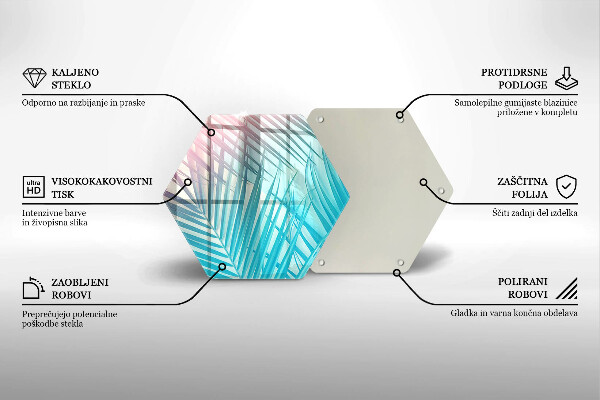 Tabla de cortar de vidrio Hojas pastel