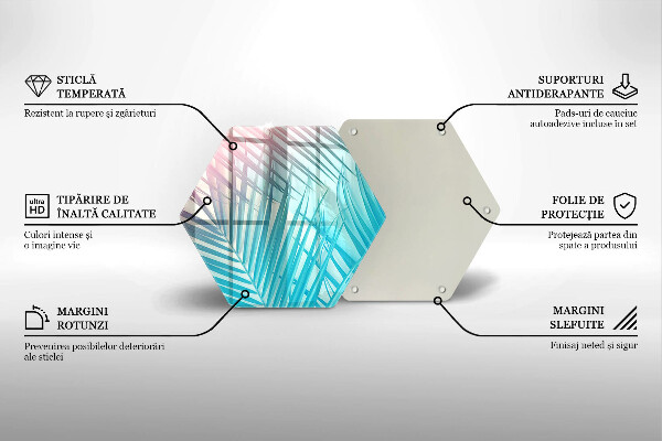 Tabla de cortar de vidrio Hojas pastel