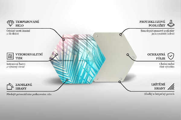 Tabla de cortar de vidrio Hojas pastel