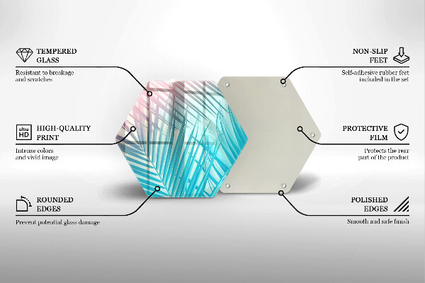 Tabla de cortar de vidrio Hojas pastel