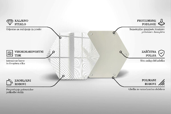 Tabla de cortar de vidrio Patrón de líneas modernas