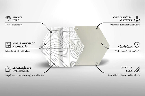 Tabla de cortar de vidrio Patrón de líneas modernas
