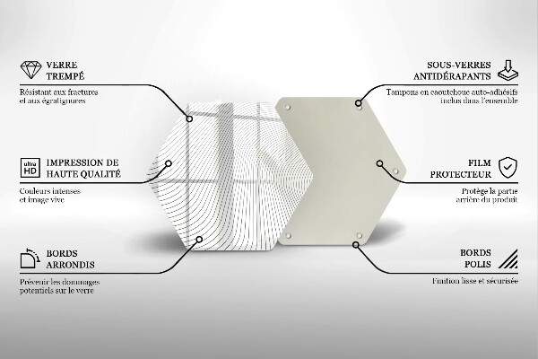 Tabla de cortar de vidrio Patrón de líneas modernas