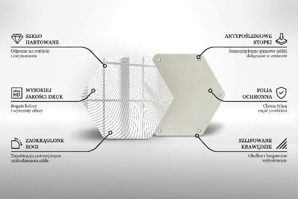 Tabla de cortar de vidrio Patrón de líneas modernas