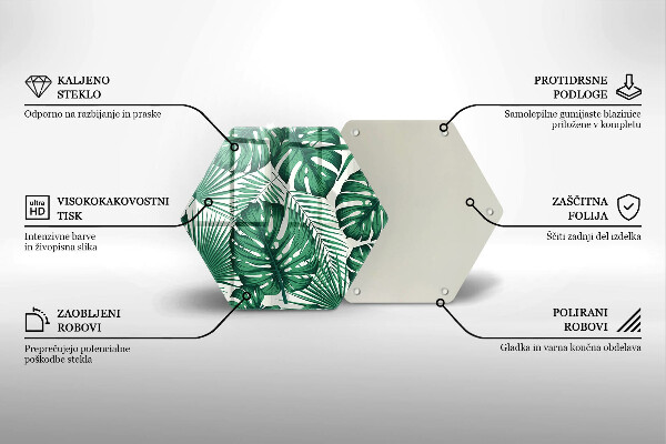 Tabla de cortar de vidrio Hojas de monstera