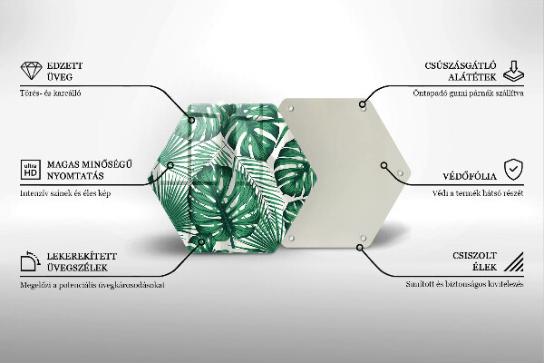 Tabla de cortar de vidrio Hojas de monstera