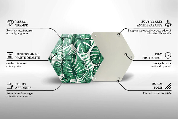 Tabla de cortar de vidrio Hojas de monstera