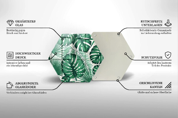 Tabla de cortar de vidrio Hojas de monstera