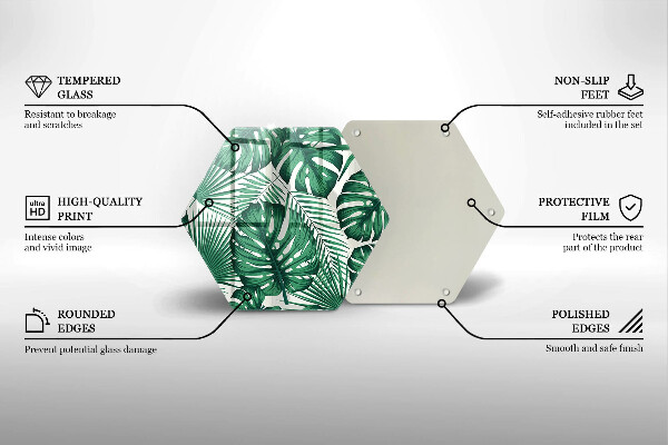 Tabla de cortar de vidrio Hojas de monstera