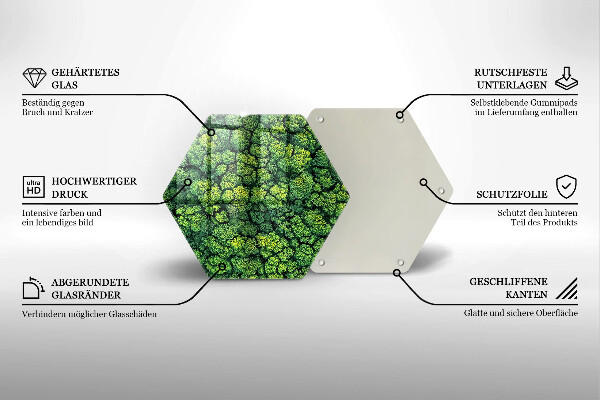 Tabla de cortar de vidrio Planta de musgo natural