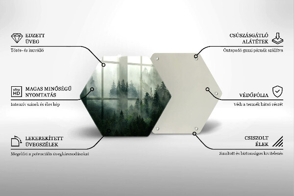 Tabla de cortar de vidrio Paisaje de bosque brumoso