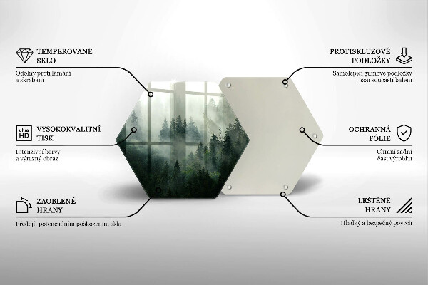 Tabla de cortar de vidrio Paisaje de bosque brumoso