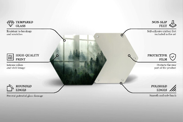 Tabla de cortar de vidrio Paisaje de bosque brumoso