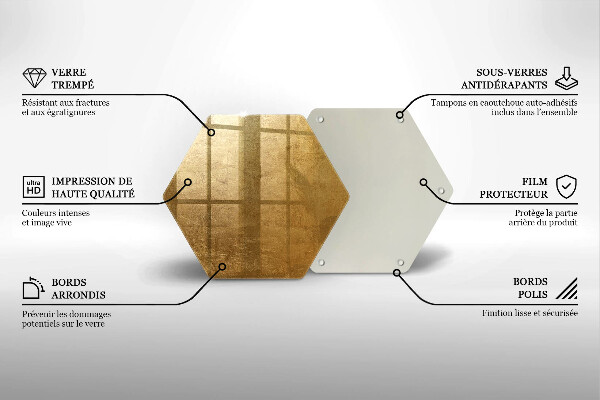 Tabla de cortar de vidrio Fondo de textura dorada
