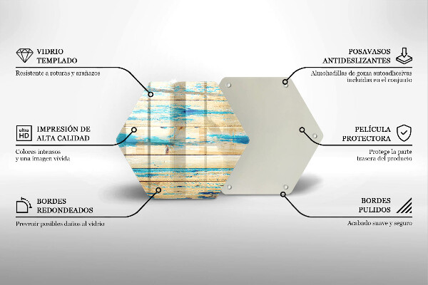 Tabla de cortar de vidrio Tableros de madera retro