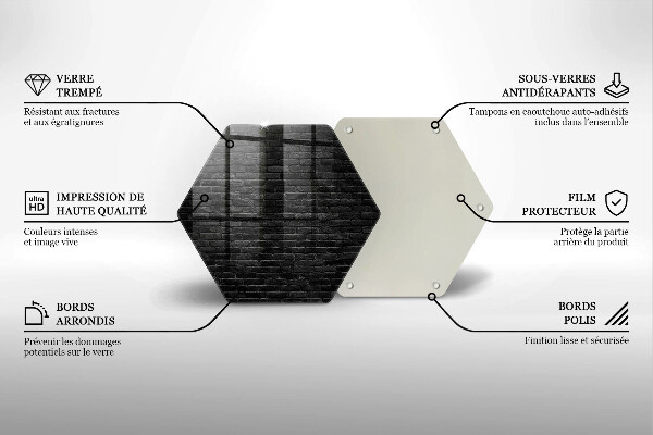 Tabla de cortar de vidrio Pared de ladrillo