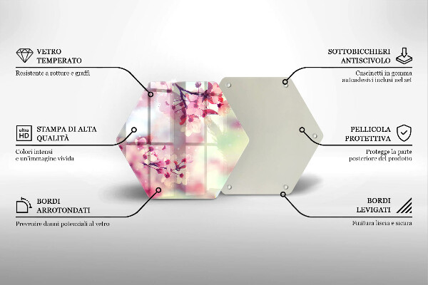 Tabla de cortar de vidrio Flores de manzana de la naturaleza