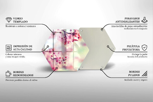 Tabla de cortar de vidrio Flores de manzana de la naturaleza