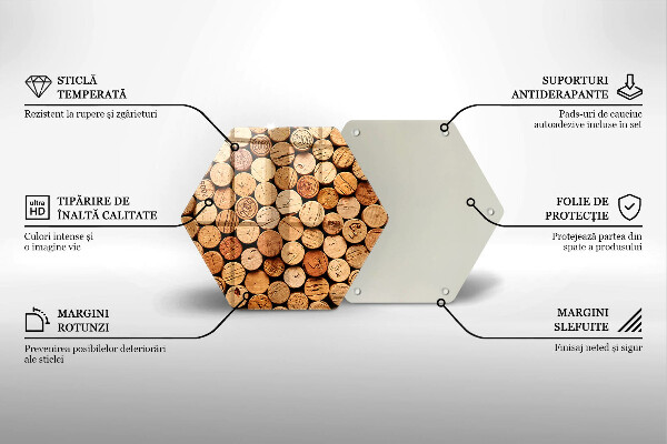 Tabla de cortar de vidrio Patrón de corchos de vino