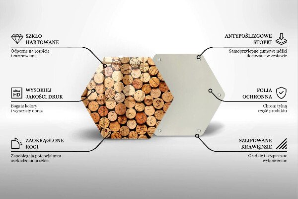 Tabla de cortar de vidrio Patrón de corchos de vino