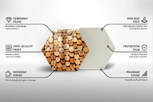 Tabla de cortar de vidrio Patrón de corchos de vino