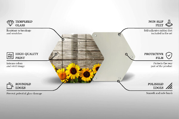 Tabla de cortar de vidrio Girasoles en tablas