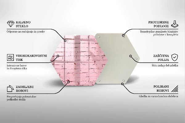 Tabla de cortar de vidrio Pared de ladrillos de colores pastel