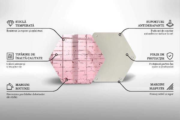 Tabla de cortar de vidrio Pared de ladrillos de colores pastel