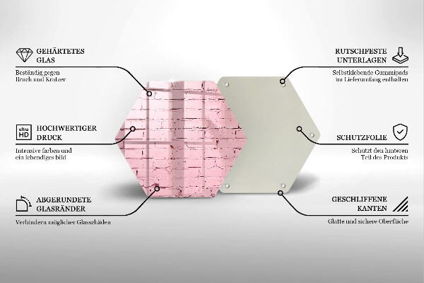 Tabla de cortar de vidrio Pared de ladrillos de colores pastel