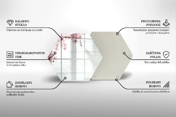 Tabla de cortar de vidrio Flores en las tablas