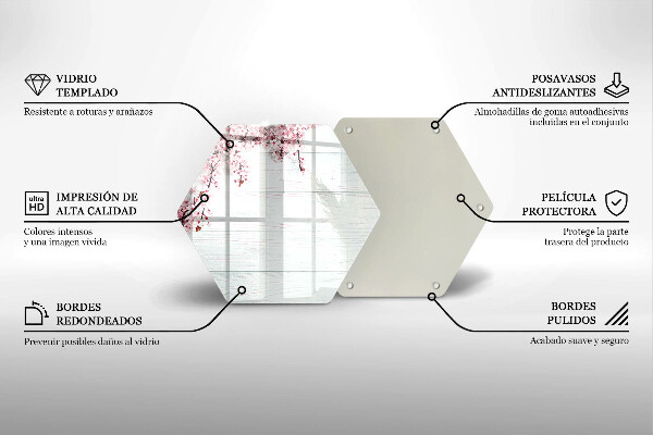 Tabla de cortar de vidrio Flores en las tablas