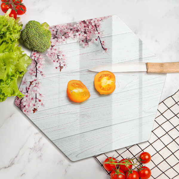 Tabla de cortar de vidrio Flores en las tablas