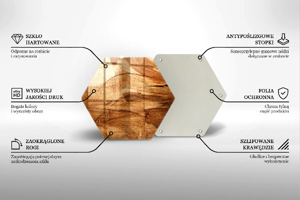 Tabla de cortar de vidrio Textura de tablero de madera