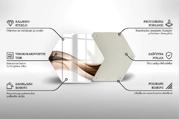 Tabla de cortar de vidrio Líneas marrones abstractas